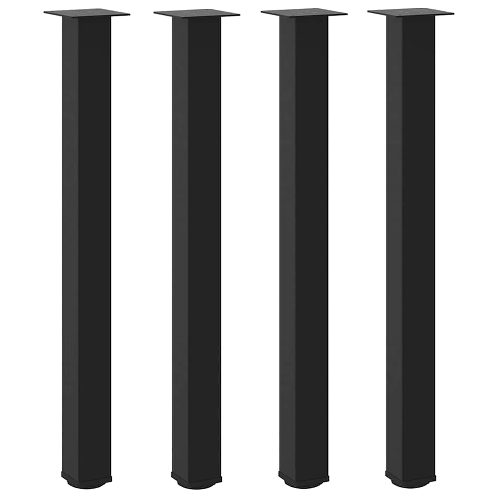 Pés para mesa de bar 4 peças, preto, 100-102 cm, aço