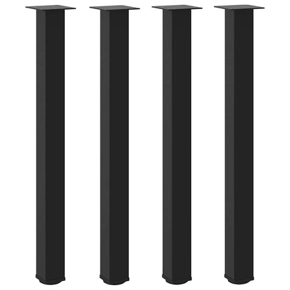 Pés para mesa de bar 4 peças, preto, 100-102 cm, aço