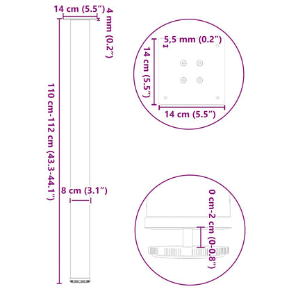 Pés para mesa de bar 4 peças antracite 110-112 cm aço