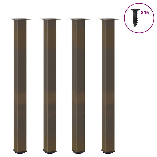 Pés para mesa de bar 4 peças aço natural 110-112 cm aço
