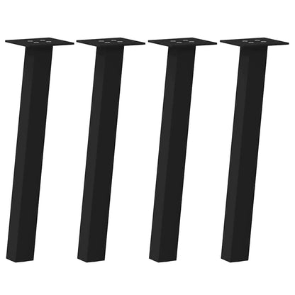 Pés para mesa de centro 4 peças, preto, 42 cm, aço