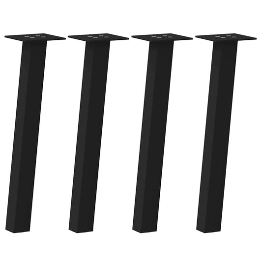 Pés para mesa de centro 4 peças, preto, 42 cm, aço