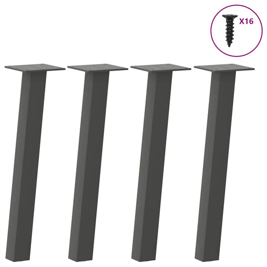 Pés para mesa de centro 4 peças antracite 42 cm aço