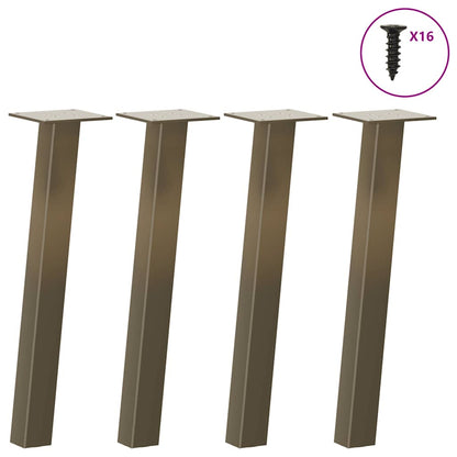 Pés para mesa de centro 4 peças aço natural 42 cm aço