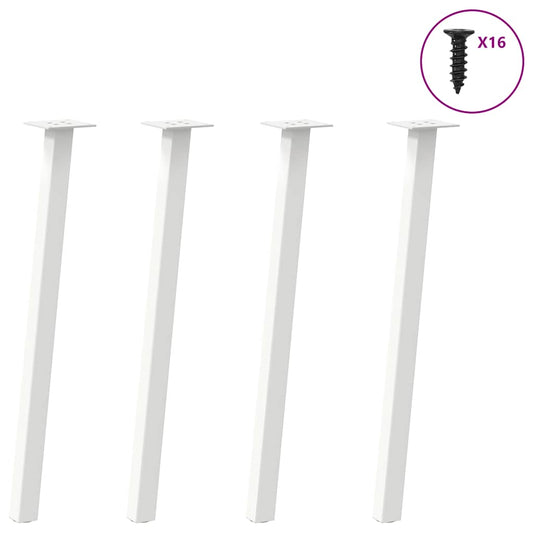 Pés de mesa de console 4 peças, branco, 72 cm, aço