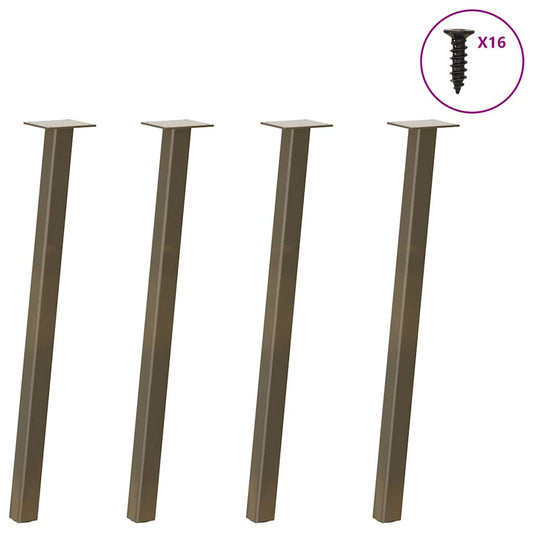 Pés de mesa de console 4 peças aço natural 72 cm aço