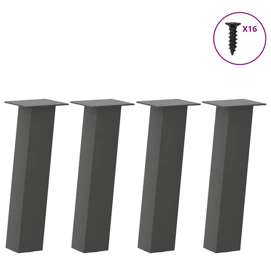 Pés para mesa de centro 4 peças antracite 30 cm aço