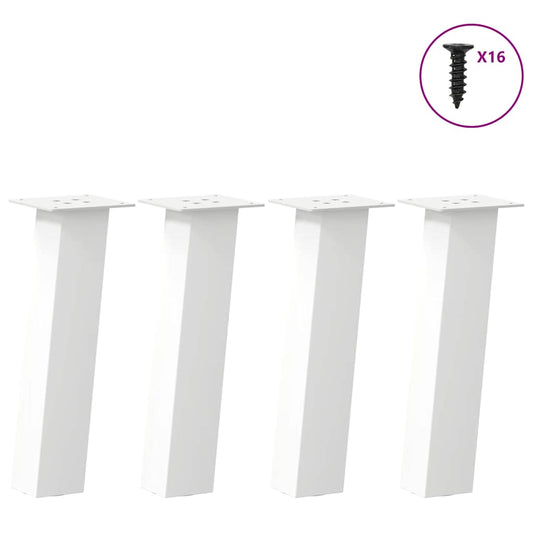 Pés para mesa de centro 4 peças, branco, 42 cm, aço
