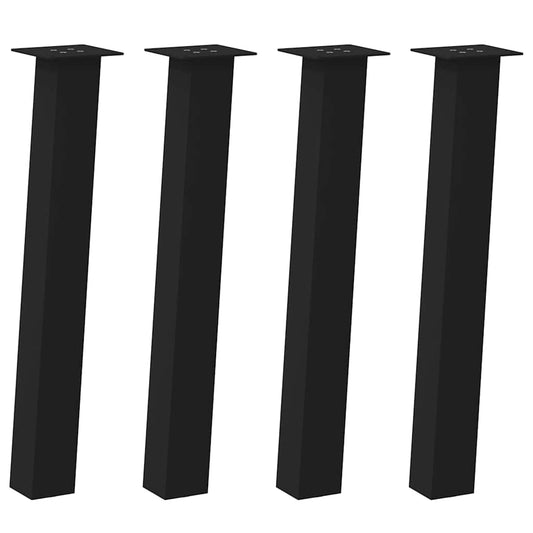 Pés de mesa de console 4 peças, preto, 72 cm, aço