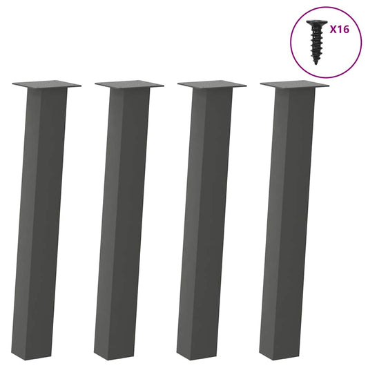 Pés de mesa de console 4 peças antracite 72 cm aço