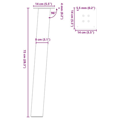Pés de mesa de console 4 peças antracite 72 cm aço