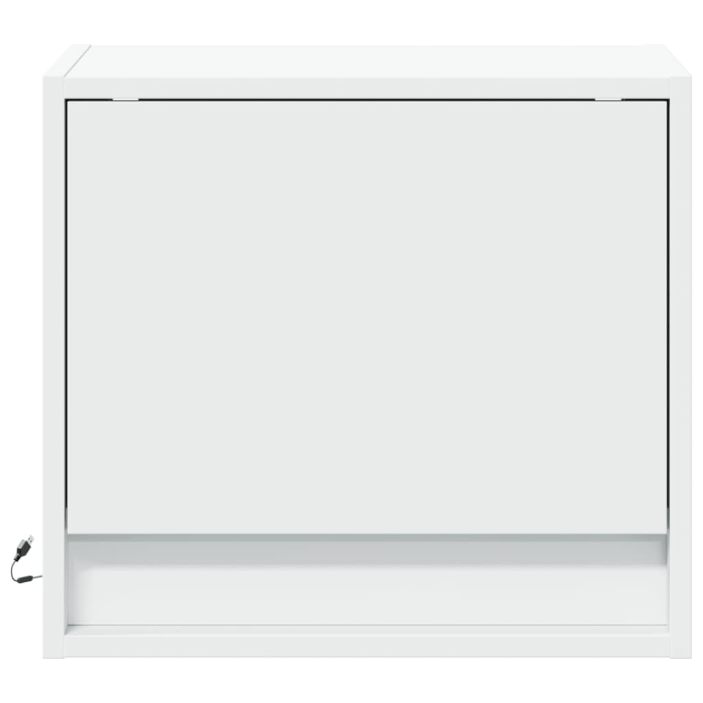 Mesa de cabeceira de parede com luzes LED branco