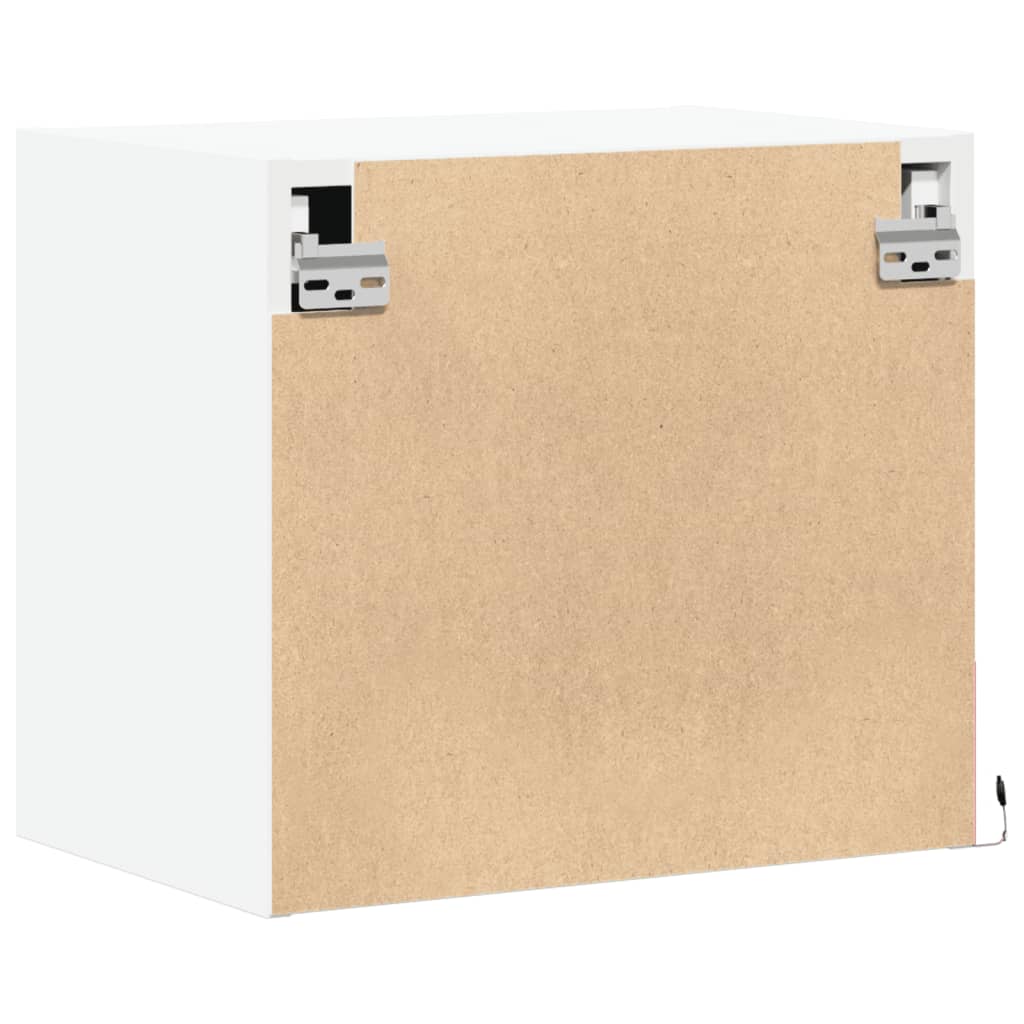 Mesa de cabeceira de parede com luzes LED branco