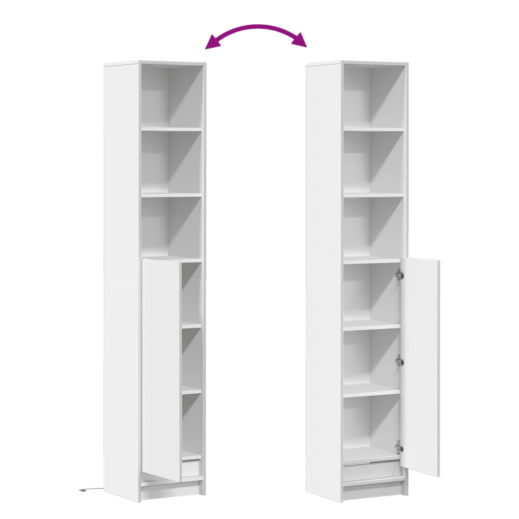 Aparador c/ luzes LED 36x32,5x200cm derivados de madeira branco