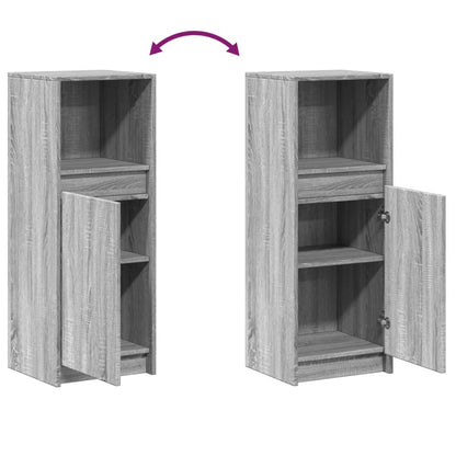 Aparador com luzes LED derivados de madeira cinzento sonoma