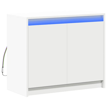 Aparador c/ luzes LED 72x34x61 cm derivados de madeira branco