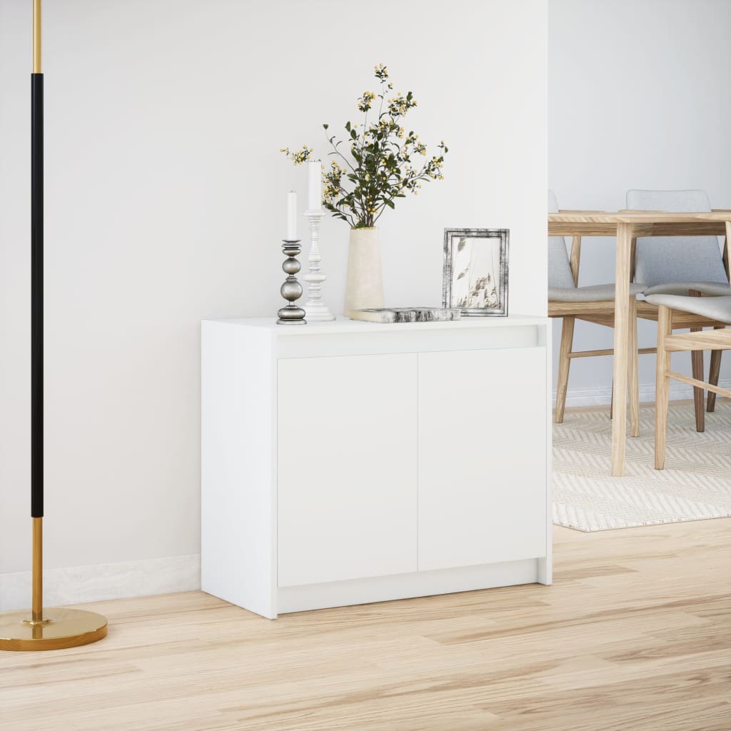 Aparador c/ luzes LED 72x34x61 cm derivados de madeira branco