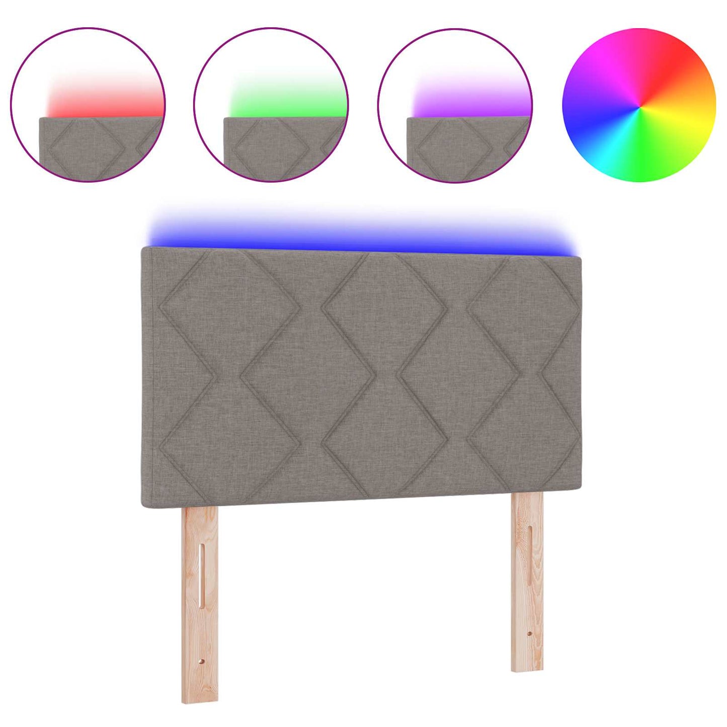 Cabeceira Cinzento-acastanhado 80 cm tecido