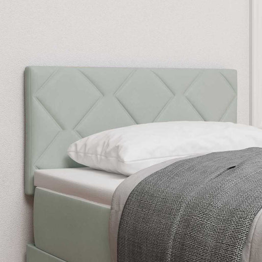 Cabeceira LED Cinzento-claro 80 cm Couro Sintético