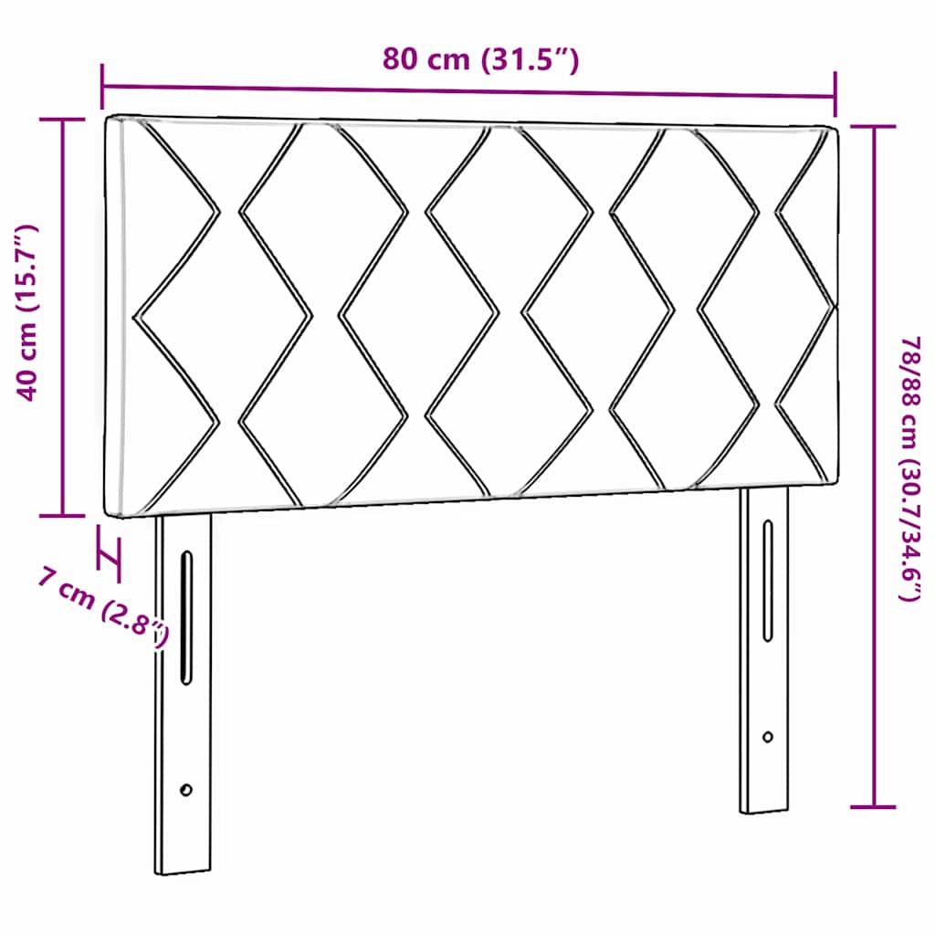 Cabeceira LED Cinzento-claro 80 cm Couro Sintético