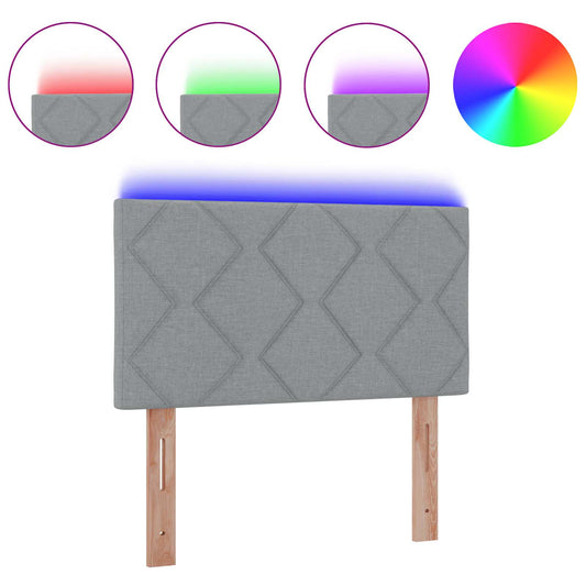 Cabeceira Cinzento-claro 90 cm tecido