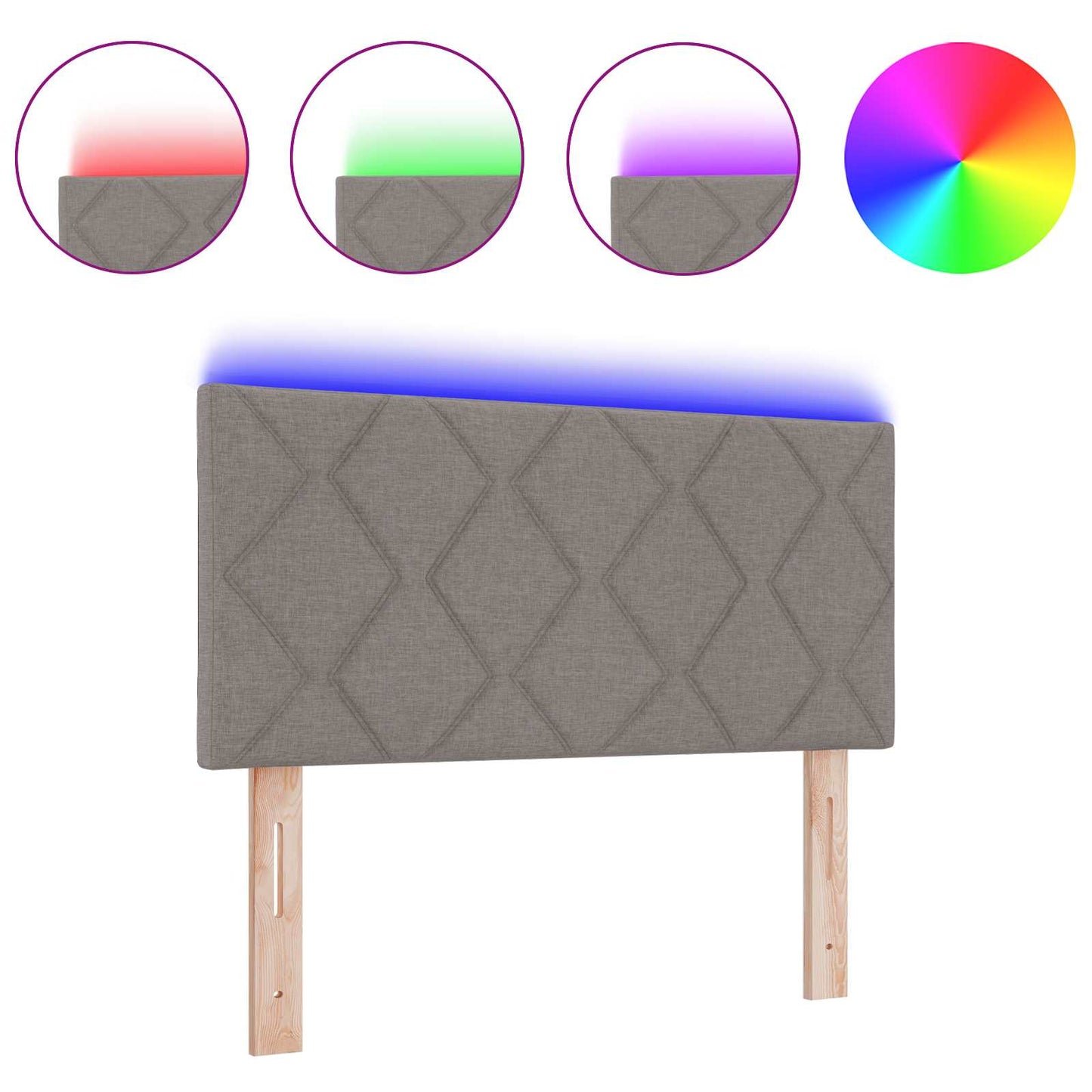 Cabeceira Cinzento-acastanhado 100 cm tecido