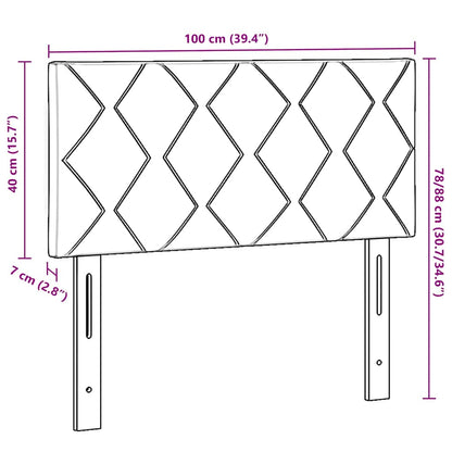 Cabeceira LED Cinza Escuro 100 cm Couro Sintético