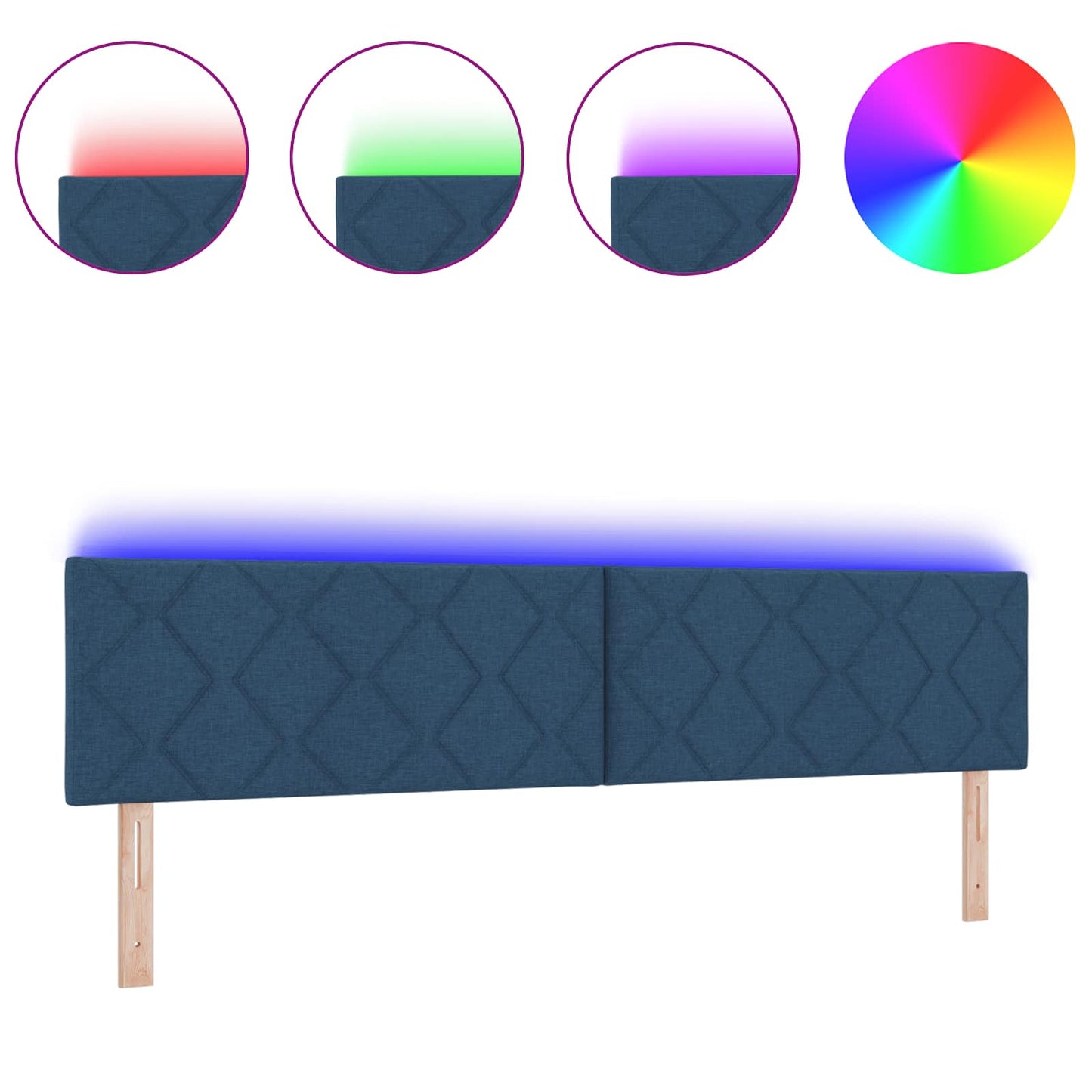 Cabeceira Azul 200 cm tecido