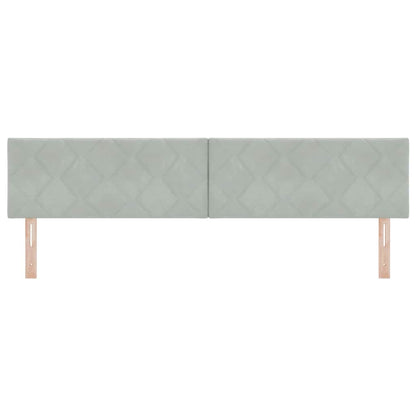 Cabeceira LED Cinzento-claro 200 cm Couro Sintético