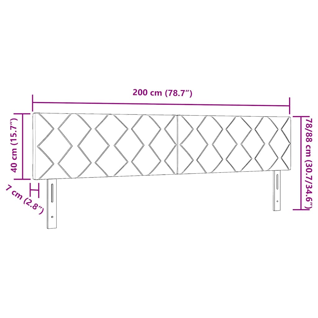 Cabeceira LED Cinza Escuro 200 cm Couro Sintético
