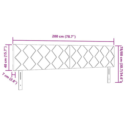 Cabeceira LED Cinza Escuro 200 cm Couro Sintético