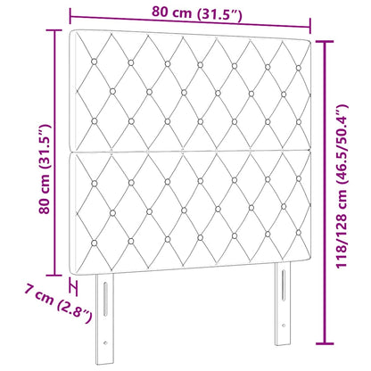 Cabeceira LED com cabeceira Cinzento-claro 80 cm Poliéster