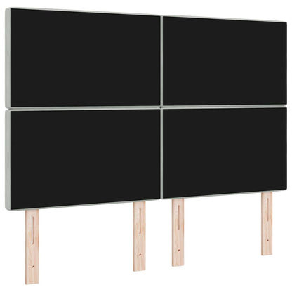 Cabeceira LED com cabeceira Cinzento-claro 144 cm Poliéster