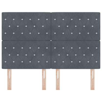 Cabeceira LED com cabeceira Cinza Escuro 144 cm Poliéster