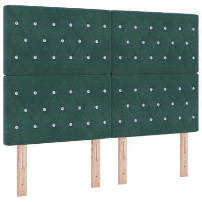 Cabeceira LED com cabeceira Verde Escuro 144 cm Poliéster