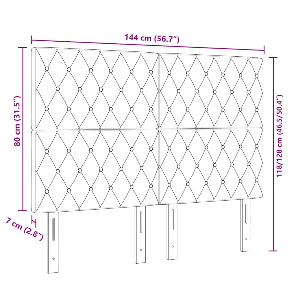 Cabeceira LED com cabeceira Verde Escuro 144 cm Poliéster
