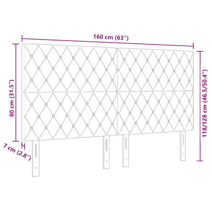 Cabeceira LED com cabeceira Cinza Escuro 160 cm Poliéster
