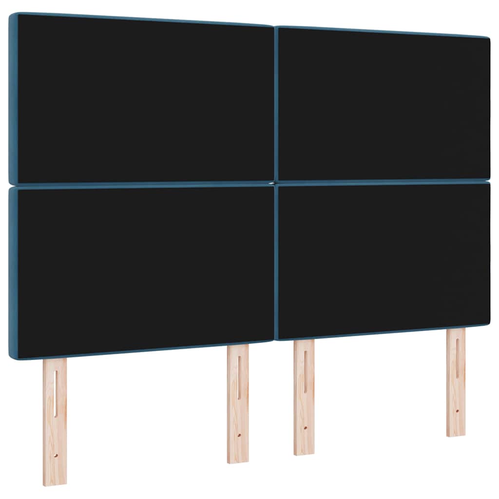 Cabeceira LED com cabeceira Manual Azul Escuro 160 cm Poliéster