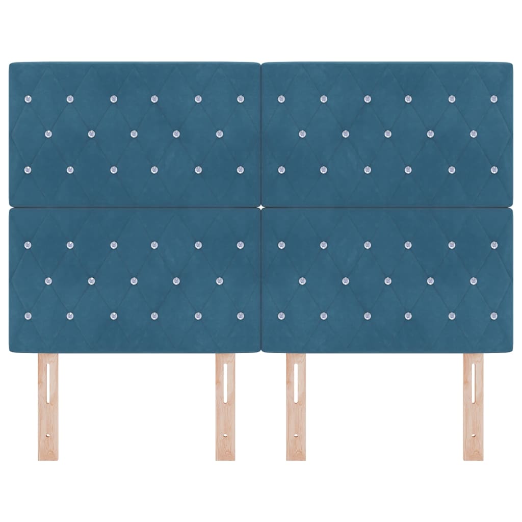 Cabeceira LED com cabeceira Manual Azul Escuro 160 cm Poliéster