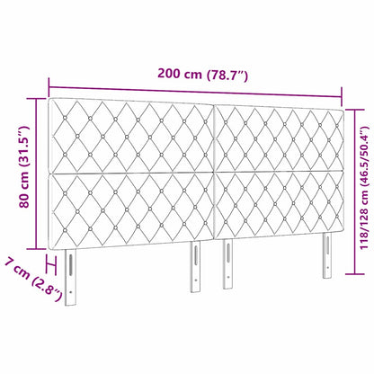 Cabeceira LED com cabeceira Cinza Escuro 200 cm Poliéster