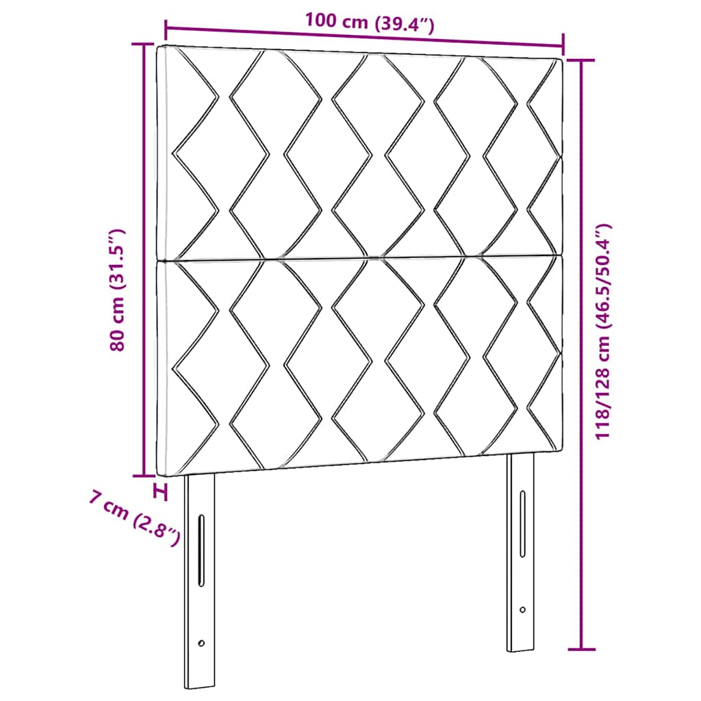 Cabeceira LED Cinzento-claro 100 cm Couro Sintético