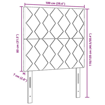 Cabeceira LED Cinza Escuro 100 cm Couro Sintético