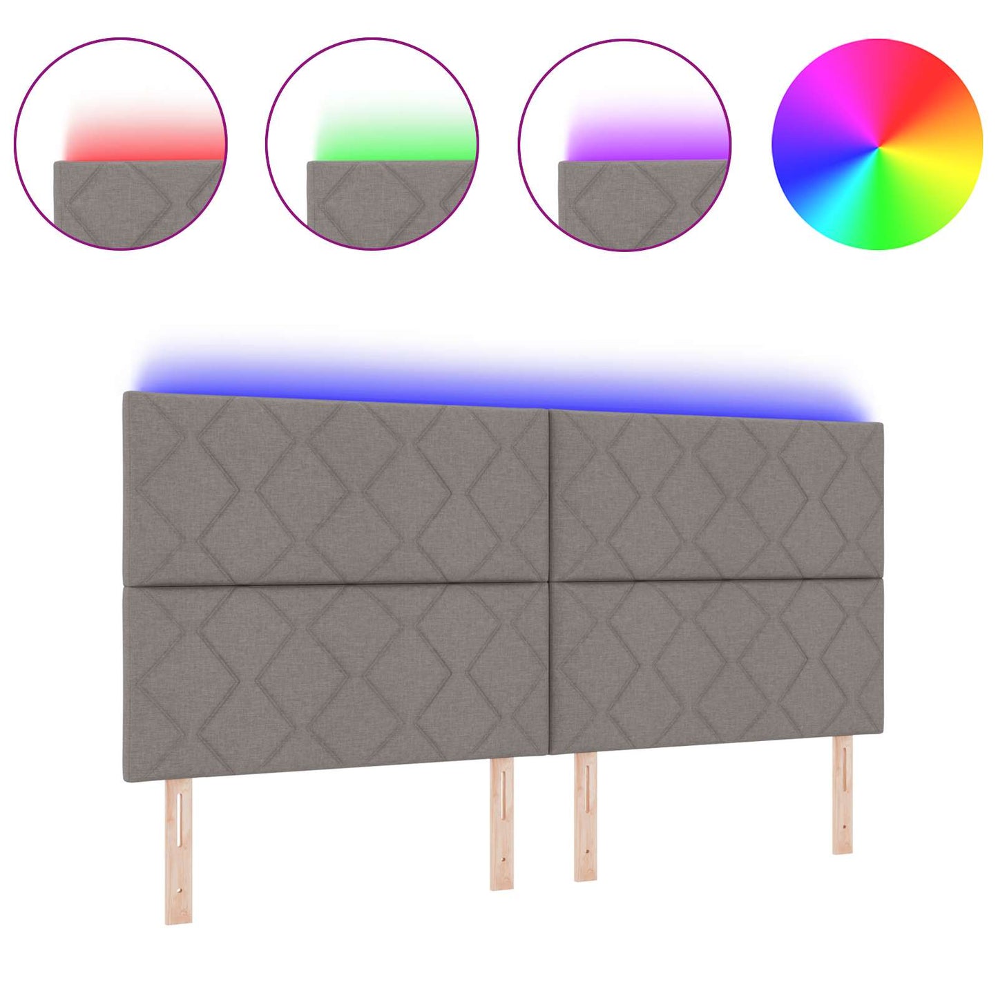 Cabeceira Cinzento-acastanhado 200 cm tecido