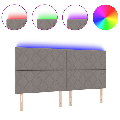 Cabeceira Cinzento-acastanhado 200 cm tecido