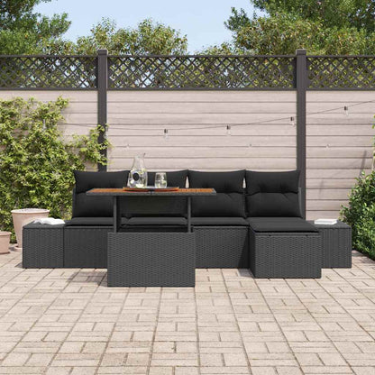 Conjunto de Jantar para Jardim 6 pcs Preto e Marrom