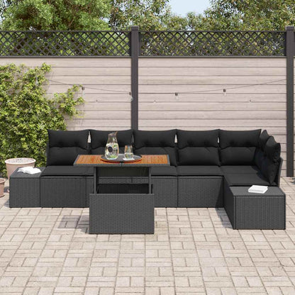 Conjunto de Jantar para Jardim Manual 7 pcs Preto e Marrom