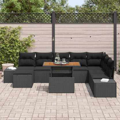 Conjunto de Jantar para Jardim 9 pcs Preto e Marrom