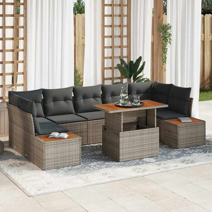 Conjunto de Jantar para Jardim Manual 8 pcs Cinza e Marrom