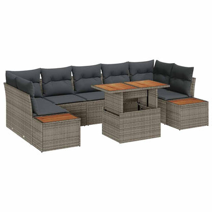 Conjunto de Jantar para Jardim Manual 8 pcs Cinza e Marrom