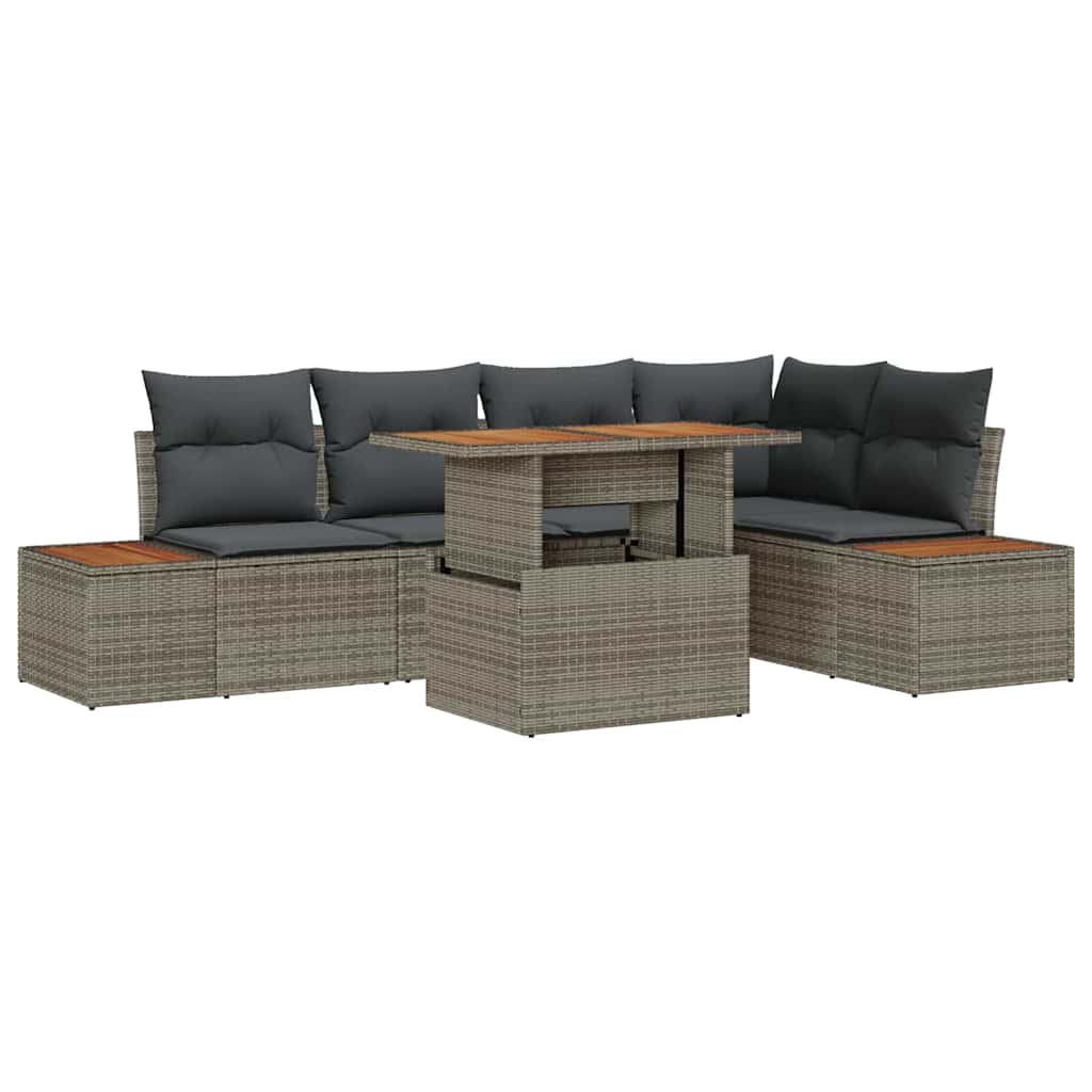 Conjunto de Jantar para Jardim Manual 6 pcs Cinza e Marrom